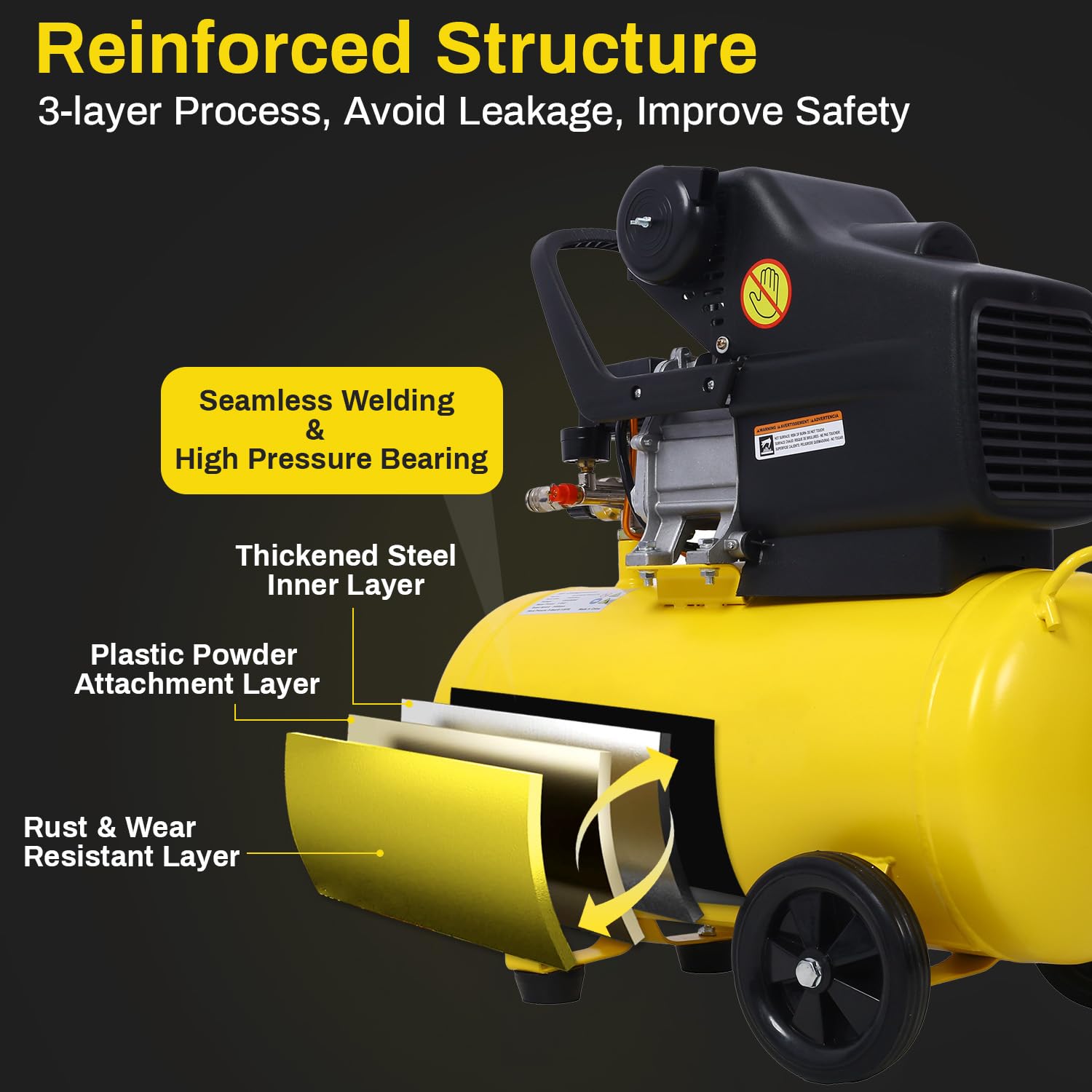 GAL 13 Gallon Portable Air Compressor With Wheels, 4.5HP UK | Ubuy